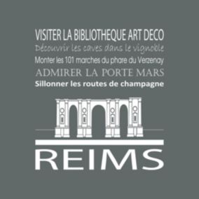 Tableau sur toile reims gris 30x30 cm - Fabriqué en France