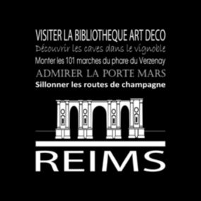 Tableau sur toile reims noir 30x30 cm - Fabriqué en France