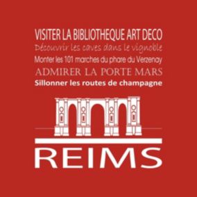 Tableau sur toile reims rouge 30x30 cm - Fabriqué en France