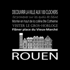 Tableau sur toile rouen noir 30x30 cm - Fabriqué en France