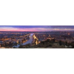 Tableau sur toile rouen vue colline 30x97 cm - Fabriqué en France