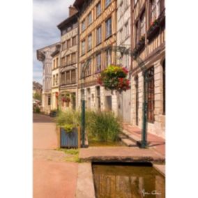 Tableau sur toile rue eau de robec rouen 45x65 cm - Fabriqué en France