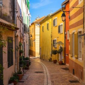 Tableau sur toile ruelle de cassis 30x30 cm - Fabriqué en France