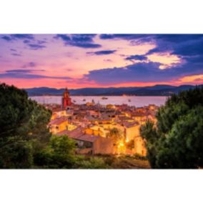 Tableau sur toile saint-tropez de nuit 45x65 cm - Fabriqué en France