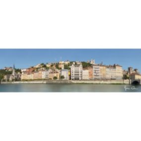 Tableau sur toile skyline lyon 30x97 cm - Fabriqué en France