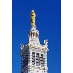 Tableau sur toile statue en or de notre-dame-de-la-garde 45x65 cm - Fabriqué en France