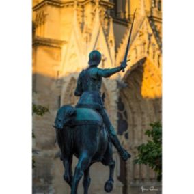 Tableau sur toile statue jeanne d'arc reims 45x65 cm - Fabriqué en France