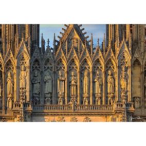 Tableau sur toile statut cathédrale de reims 45x65 cm - Fabriqué en France