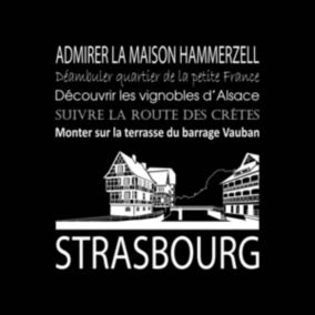 Tableau sur toile strasbourg noir 30x30 cm - Fabriqué en France