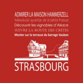 Tableau sur toile strasbourg rouge 30x30 cm - Fabriqué en France