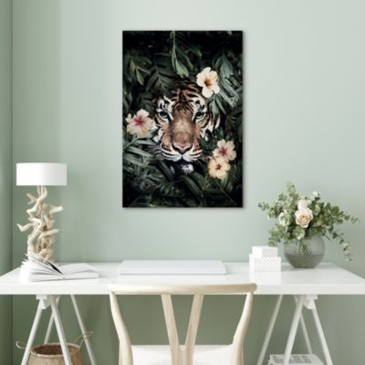 Tableau sur toile tigre dans les fleurs l.60 x H.90 cm Dada Art