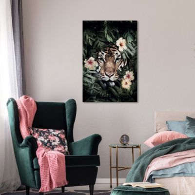 Tableau sur toile tigre dans les fleurs l.60 x H.90 cm Dada Art