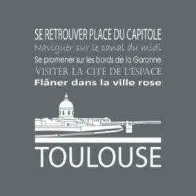 Tableau sur toile toulouse gris 30x30 cm - Fabriqué en France