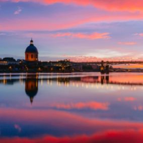 Tableau sur toile toulouse la ville rose 65x65 cm - Fabriqué en France