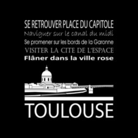 Tableau sur toile toulouse noir 30x30 cm - Fabriqué en France