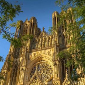 Tableau sur toile tour cathédrale 45x45 cm - Fabriqué en France