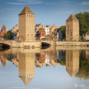 Tableau sur toile tour pont couvert à strasbourg 45x45 cm - Fabriqué en France