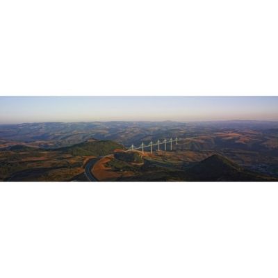 Tableau sur toile viaduc de millau 30x97 cm Fabriqué en France