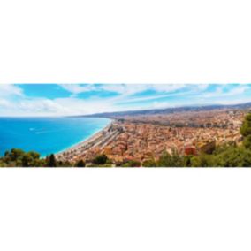 Tableau sur toile vue panoramique de nice 30x97 cm - Fabriqué en France