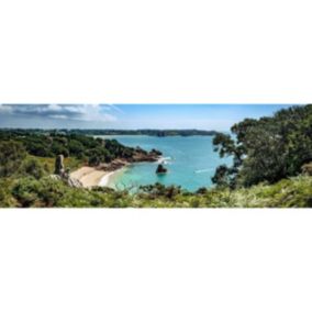 Tableau sur toile vue plage de jersey 30x97 cm - Fabriqué en France