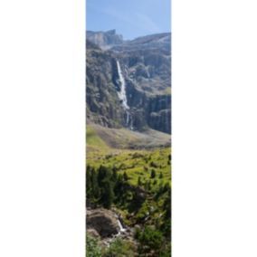 Tableau sur toile vue sur la cascade gavarnie 30x97 cm - Fabriqué en France