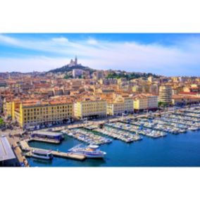 Tableau sur toile vue sur le port de marseille 30x45 cm - Fabriqué en France