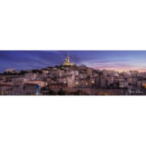 Tableau sur toile vue sur notre-dame de marseille 30x97 cm - Fabriqué en France