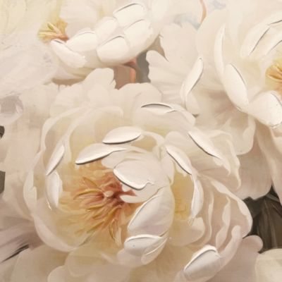 Tableau en verre acrylique Feuilles tropicales Beige - Bloomery Decor