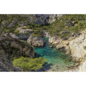 Tableau sur verre calanque vue du haut 30x45 cm - Fabriqué en France