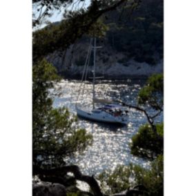 Tableau sur verre calanques reflet de soleil 30x45 cm - Fabriqué en France