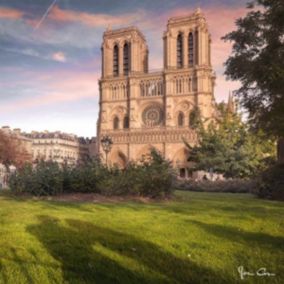 Tableau sur verre cathédrale notre dame de paris 45x45 cm - Fabriqué en France