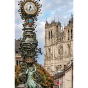 Tableau sur verre horloge dewailly amiens 45x65 cm - Fabriqué en France