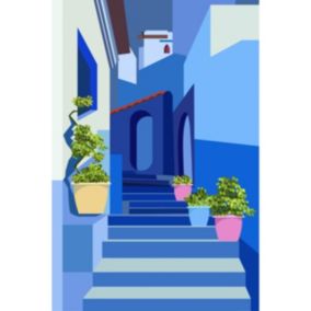 Tableau sur verre illustration escalier 30x45 cm - Fabriqué en France