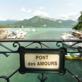 Tableau sur verre le pont des amours annecy 45x45 cm - Fabriqué en France