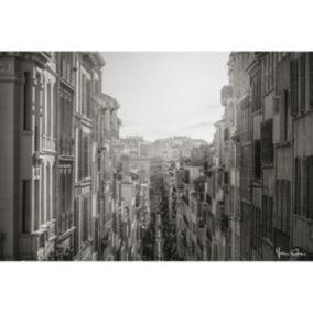 Tableau sur verre rue estelle noir et blanc 45x65 cm - Fabriqué en France