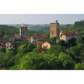 Tableau sur verre synthétique cardaillac village 65x97 cm - Fabriqué en France