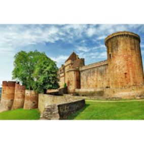 Tableau sur verre synthétique château bretenoux 80x120 cm - Fabriqué en France