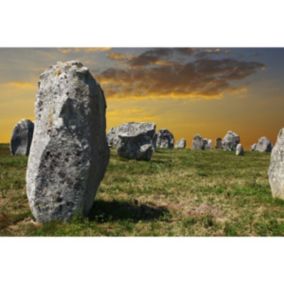 Tableau sur verre synthétique champs de menhirs 65x97 cm - Fabriqué en France