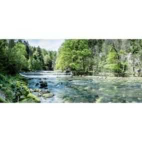 Tableau sur verre synthétique fleuve naturel 65x145 cm - Fabriqué en France