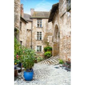 Tableau sur verre synthétique maisons carennac 65x97 cm - Fabriqué en France