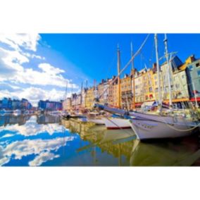 Tableau sur verre synthétique port honfleur 65x97 cm - Fabriqué en France