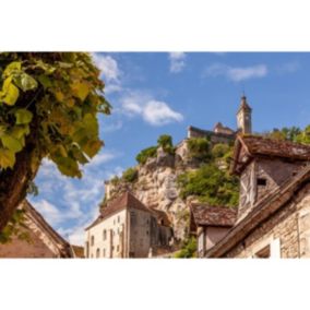 Tableau sur verre synthétique rocamadour village 65x97 cm - Fabriqué en France