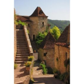 Tableau sur verre synthétique village vallée du célé 65x97 cm - Fabriqué en France