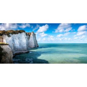 Tableau sur verre synthétique vue d'etretat 65x145 cm - Fabriqué en France