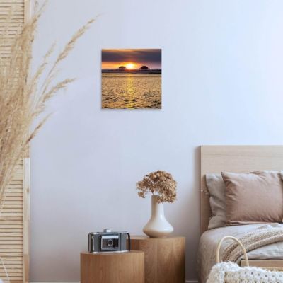 Tableau sur verre vue couché de soleil 30x30 cm Fabriqué en France