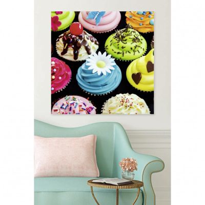 Tableau toile XXL en kit Cup Cake Color 90 x 90 cm - Toile textile sans PVC