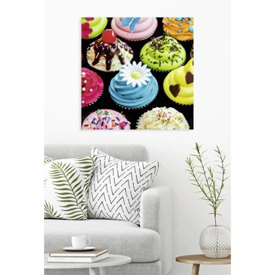 Tableau toile XXL en kit Cup Cake Color 90 x 90 cm - Toile textile sans PVC