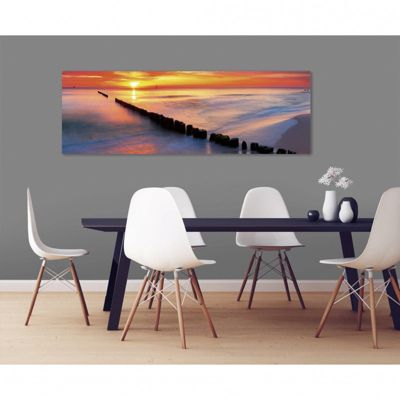 Tableau toile XXL en kit Dream Beach 180 x 60 cm - Toile textile sans PVC