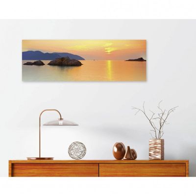 Tableau toile XXL en kit Orange Mood 90 x 30 cm - Toile textile sans PVC