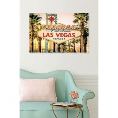 Tableau toile XXL en kit Welcome To Las Vegas 90 x 60 cm - Toile ...